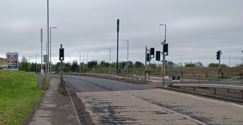 The inside lane will be closed to traffic where we are working B765 to Saughs Avenue