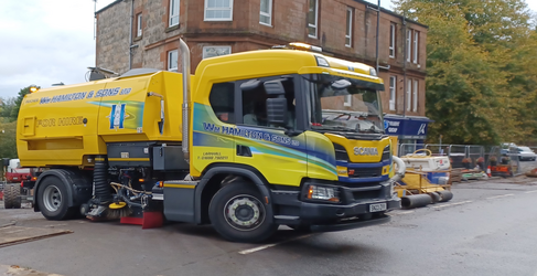 Specialist equipment is being used Bridge of Weir Flood Alleviation