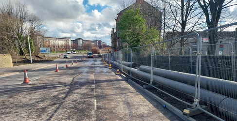 The temporary pipeline will carry flows while the existing pipe is relined Kings Inch Road Sewer Upgrade