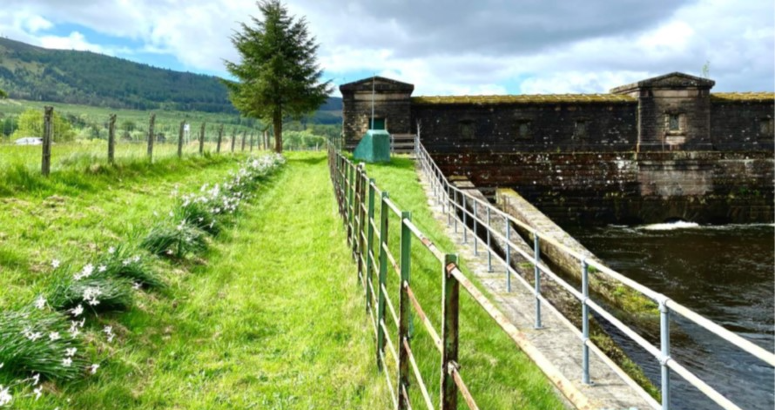 Loch Venachar Dam Flood Improvement Loch Venachar dam and fence