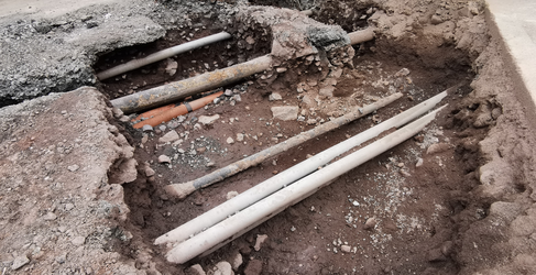 A large number of uncharted services have been found where the new pipe was planned Bridge of Weir Sewer Upgrade
