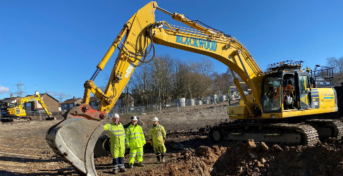 New technology was used to allow the digger to operate with pinpoint accuracy Glentaner Road SuDS Pond