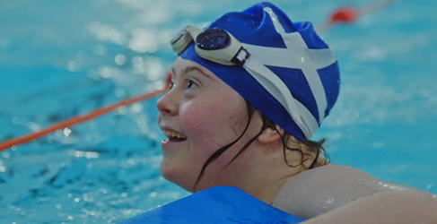 Learn to Swim on World Down Syndrome Day Learn to Swim teacher Cerys McCrindle in the pool