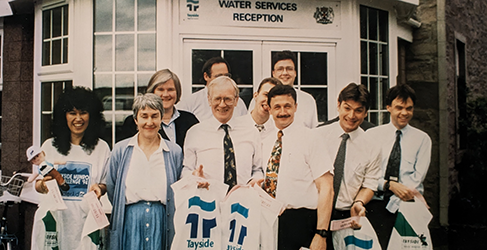 WaterAid at 30 historic image of Mountaineer Tom Millar with a group who founded the Munro Challenge for WaterAid
