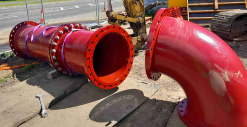 Customised pipework has been installed Kings Inch Road Sewer Upgrade