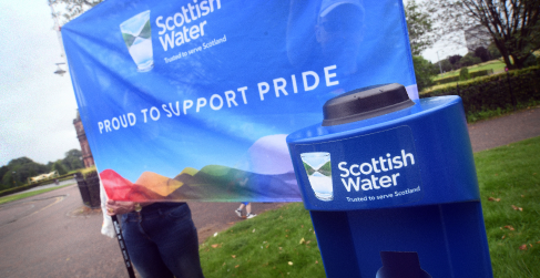 Scottish Water 'Proud to Support Pride' Banner Scottish Water 'Proud to Support Pride' Banner