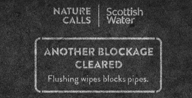 Bin the Wipes street stencil to encourage a reduction in sewer blockages Bin the Wipes street stencil