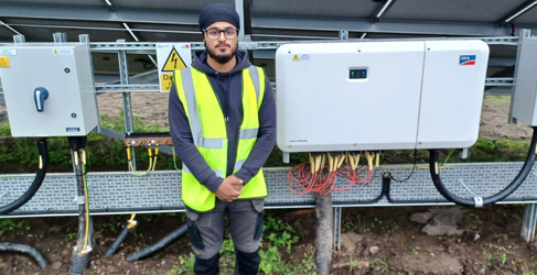 The project was delivered by apprentice electrician Mandeep Singh Cumnock PV Scheme