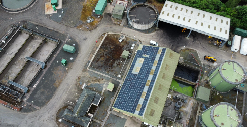 The plant has been fitted with a combination of ground and roof mounted photovoltaic panels Cumnock PV Scheme
