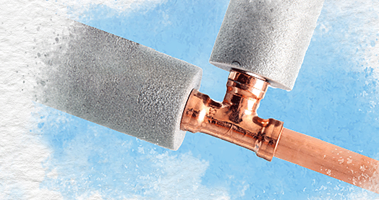 Be Winter Prepared 24 T junction pipes covered with insulation
