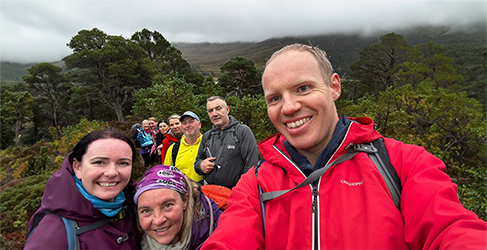 Munro Challenge 2024 Complete Chris Steele with his team on Derry Cairngorm raising money for WaterAid on the Munro Challenge 2024