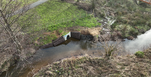 Excess rainwater will be diverted into the nearby Geilston through a new outfall Cardross Overflow Completion